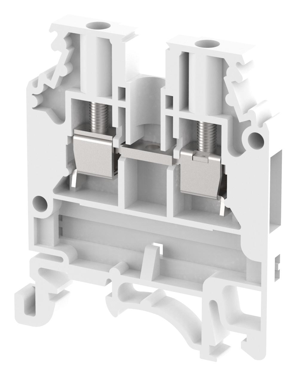 Elkay Kut4N / White Terminal Block, Din Rail, 2Pos, 12Awg