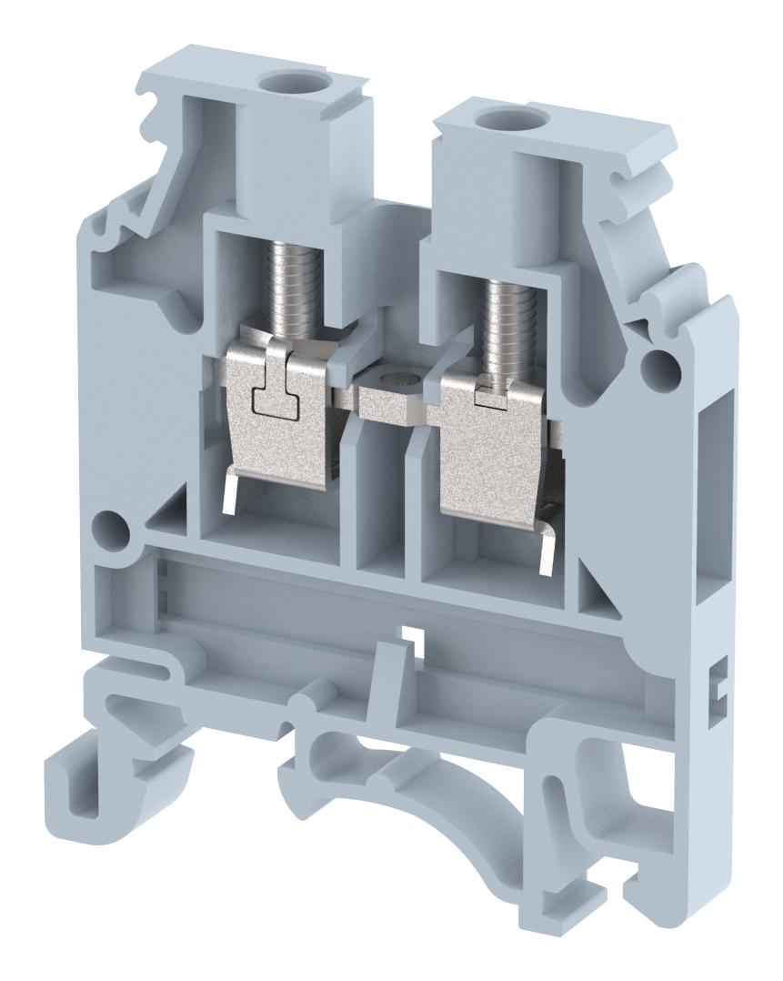 Elkay Kut4N/grey Terminal Block, Din Rail, 2Pos, 10Awg