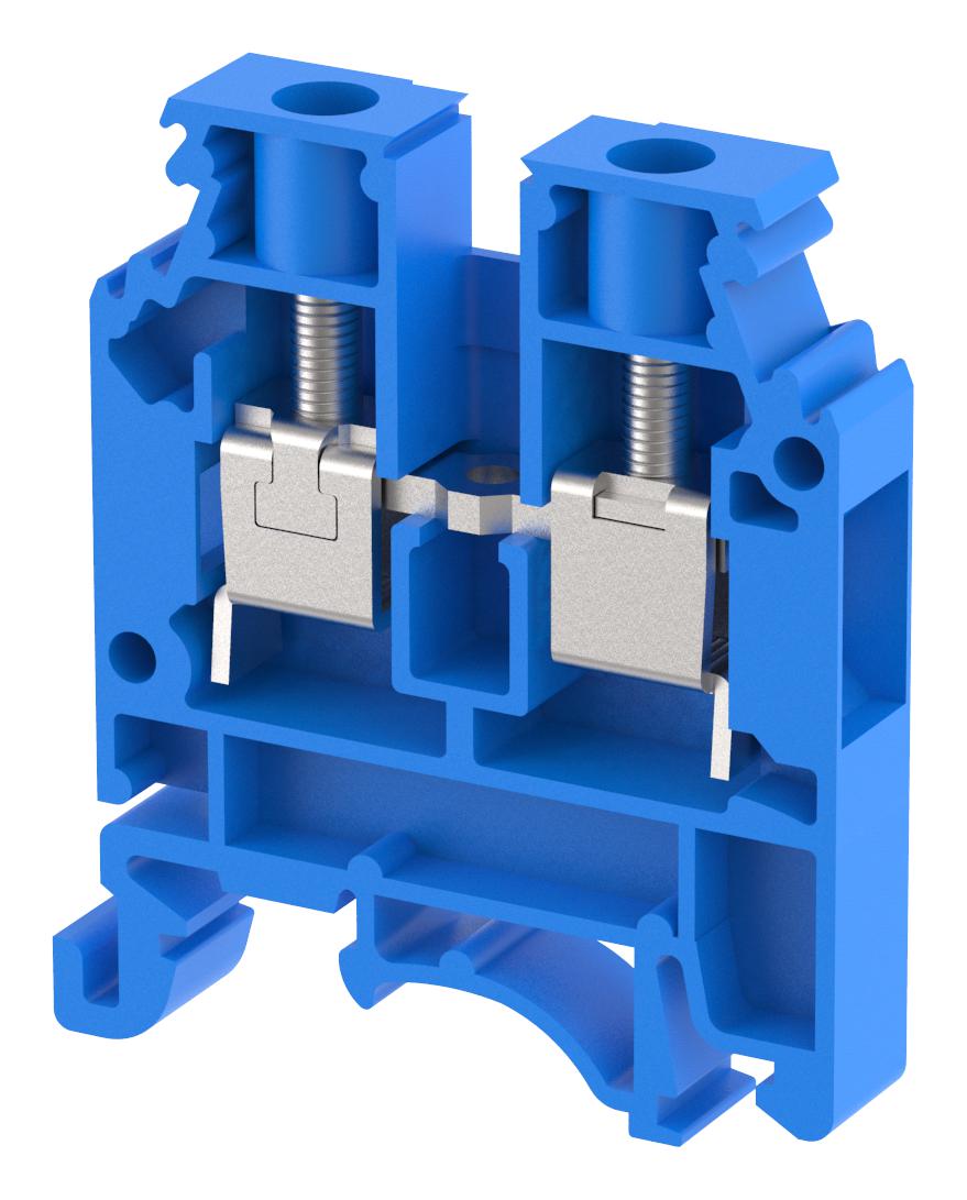 Elkay Kut6N/blue Terminal Block, Din Rail, 2Pos, 8Awg