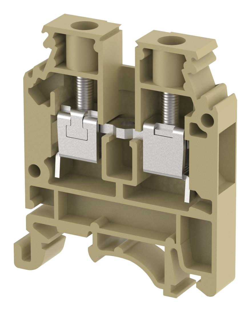 Elkay Kut6N/ Beige Terminal Block, Din Rail, 2Pos, 8Awg