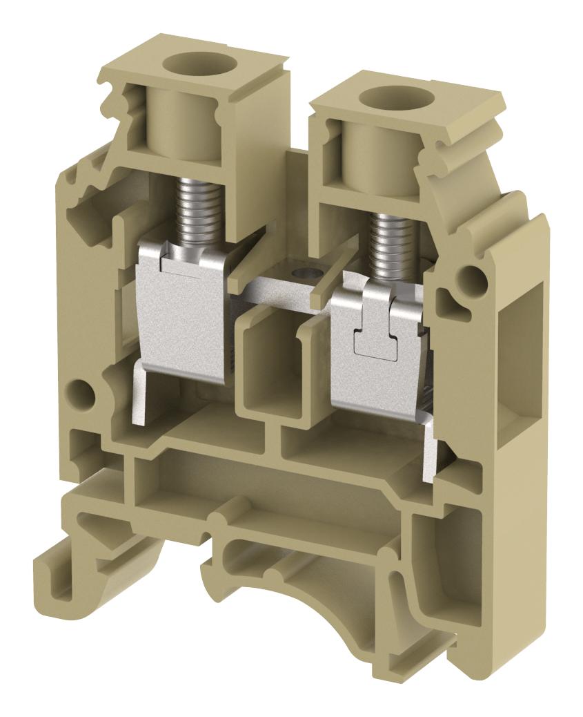 Elkay Kut10N / Beige Terminal Block, Din Rail, 2Pos, 6Awg