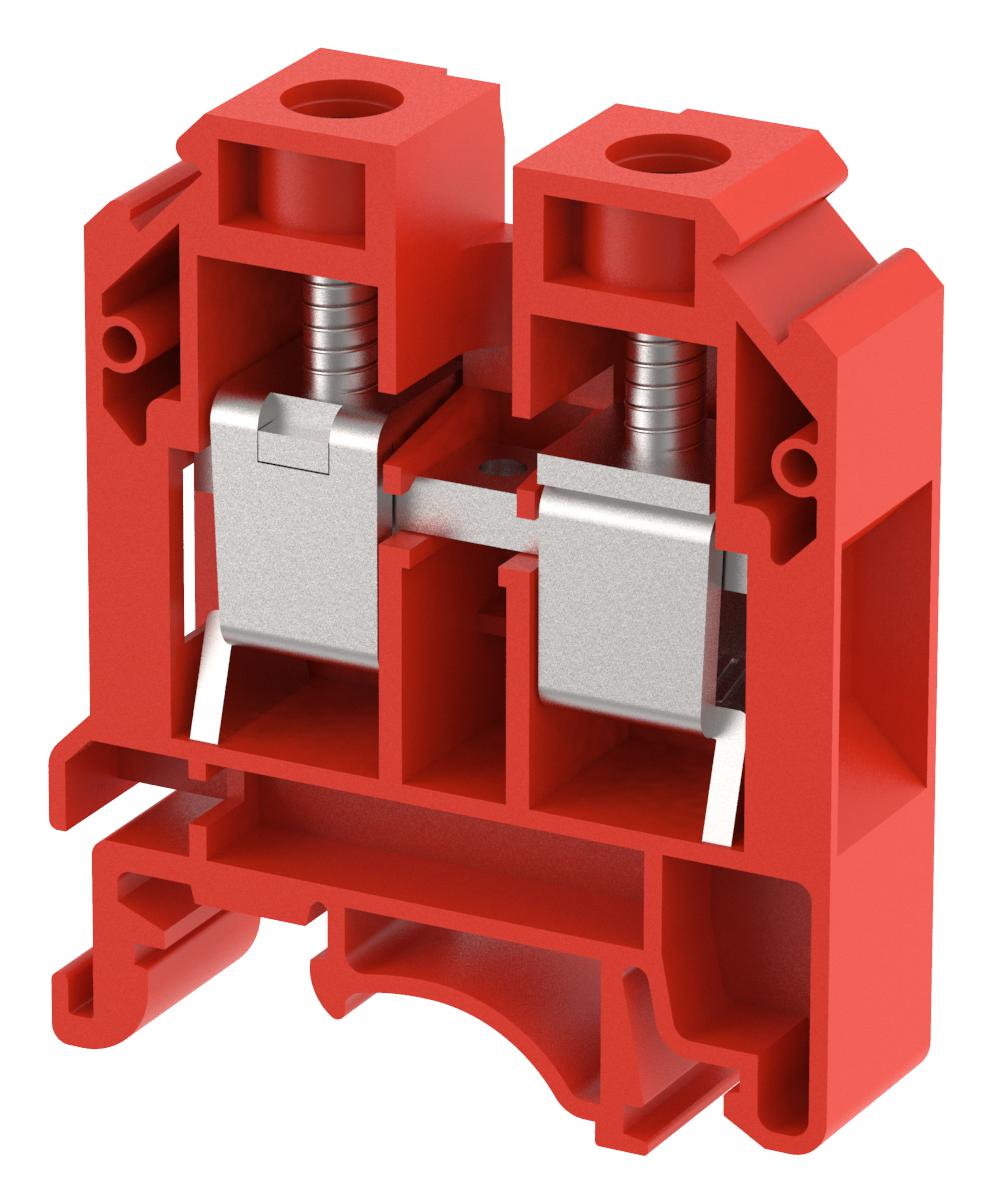 Elkay Kut16/ Red Terminal Block, Din Rail, 2Pos, 3Awg