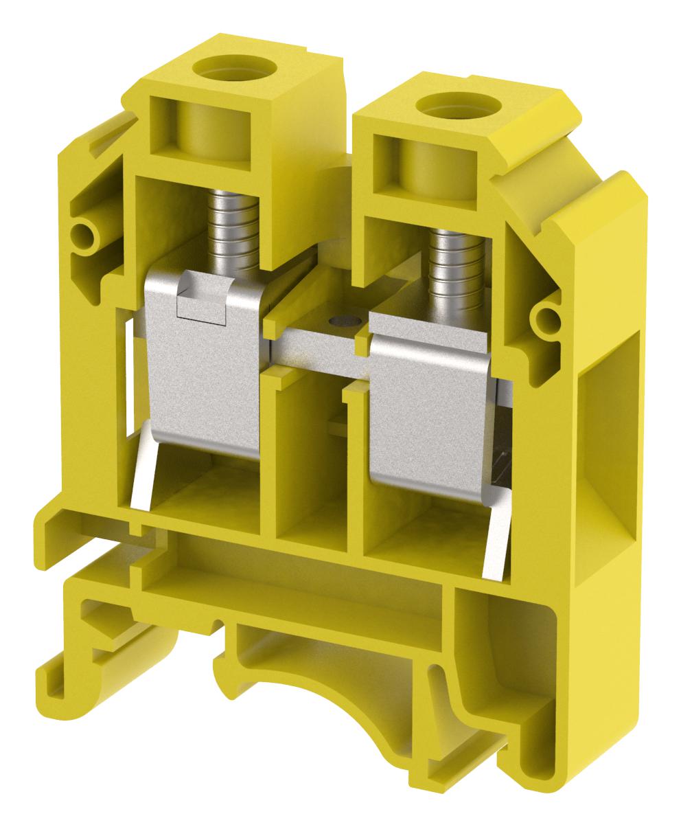 Elkay Kut16/ Yellow Terminal Block, Din Rail, 2Pos, 3Awg