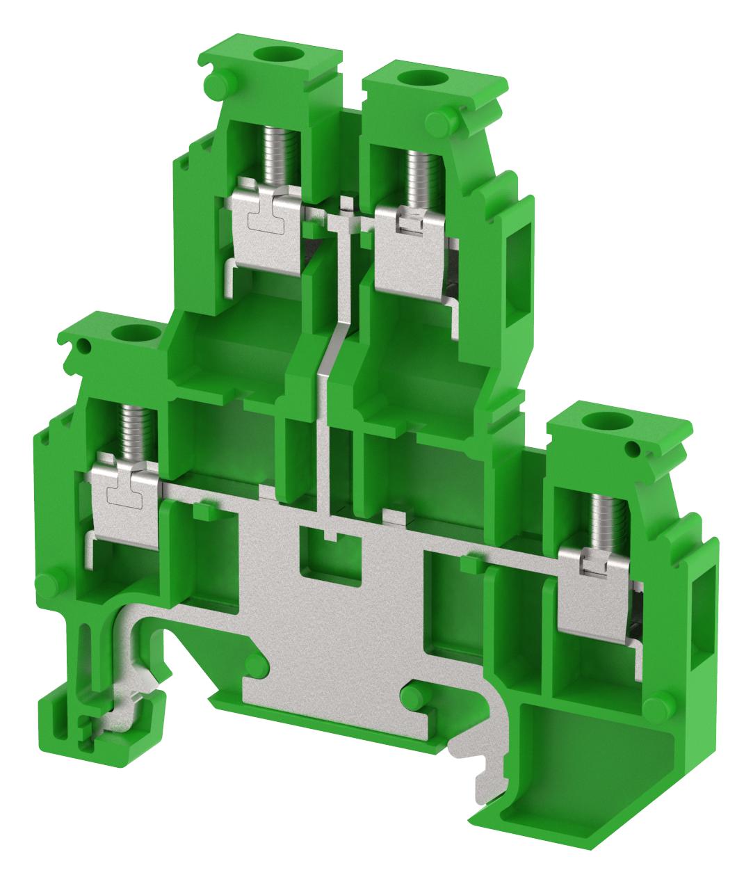 Elkay Etdd4N Ground Terminal Block, Din Rail, 4Pos