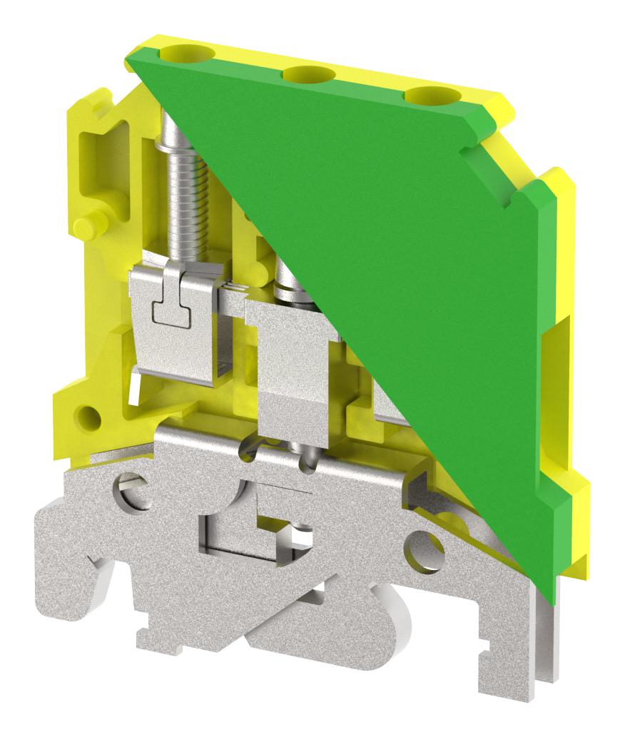 Elkay Et4 Gnd Terminal Block, Din Rail, 2Pos/14Awg