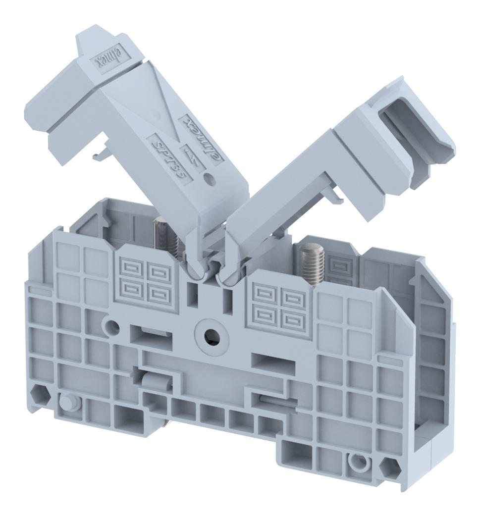 Elkay Spt35Xl Tb, High Current, Din Rail, 2Pos, 2Awg