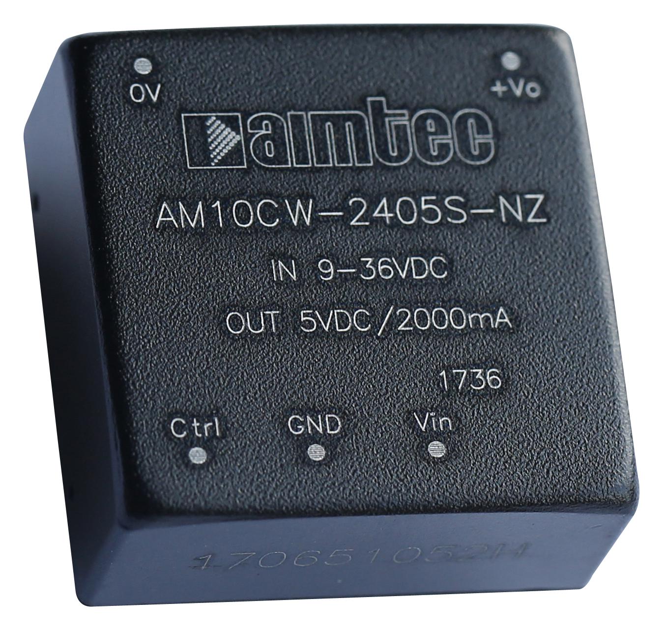 Aimtec Am10Cw-2415D-Nz Dc-Dc Converter, 15V/-15V, 0.33A/-0.33A