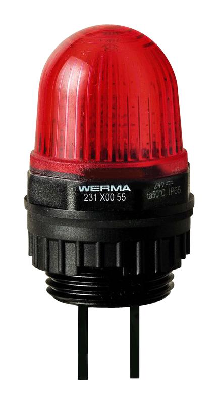 WERMA 23110055. Visual Signal Indicator Unit, Red, 24Vdc