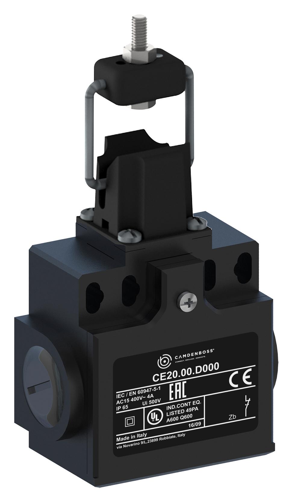 CamdenBoss Ce20.00.d000 Limit Sw, Spst-Nc, 4A, 415Vac, 0 Deg