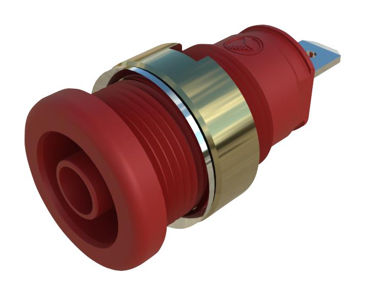 Hirschmann Test And Measurement 972355201 Connector, 4mm Socket, Red, 25A, Qc