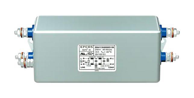 EPCOS B84113H0000G125 Power Line Filter, 1-Phase, 25A, 250V