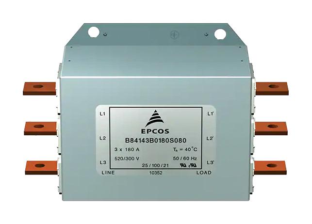 EPCOS B84143B0180S081 Power Line Filter, 3-Ph, 180A, 760Vac