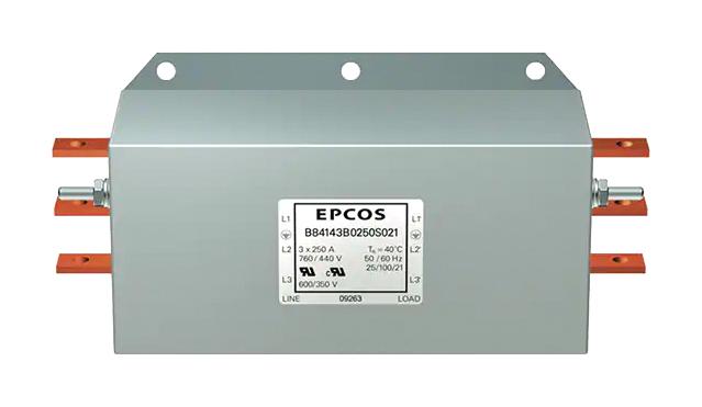 EPCOS B84143B0320S020 Power Line Filter, 3-Ph, 320A, 530Vac