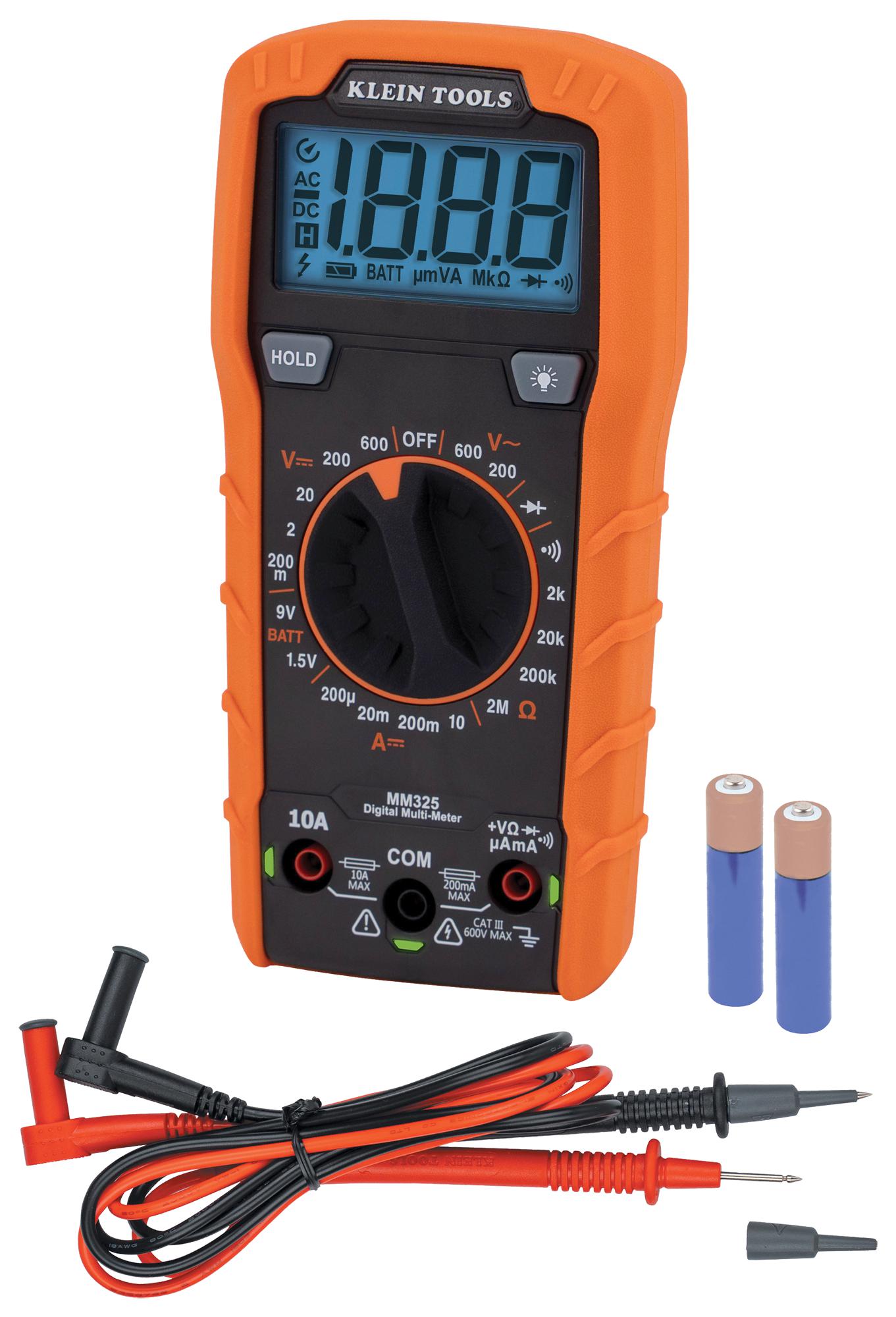 Klein Tools Mm325 Digital Multimeter, Hh, 10A, 600V