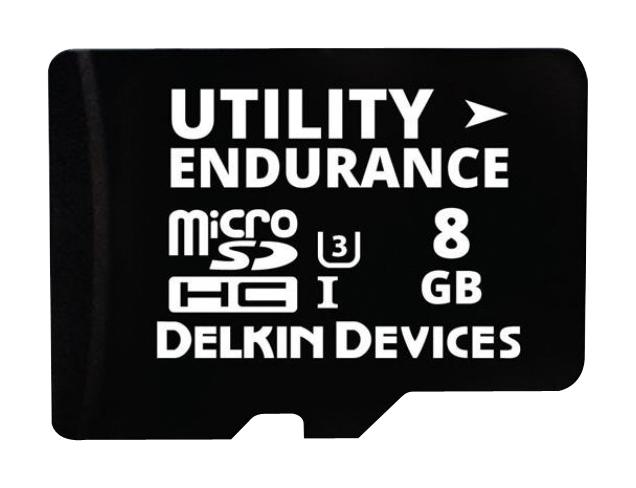 Delkin Devices S308Fstl2-U3000-3 Flash Memory Card, Microsd, 8Gb, Pslc