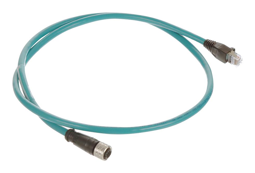 Molex 1201080010 Sensor Cord, 4P M12 Rcpt-Rj45 Plug, 1M