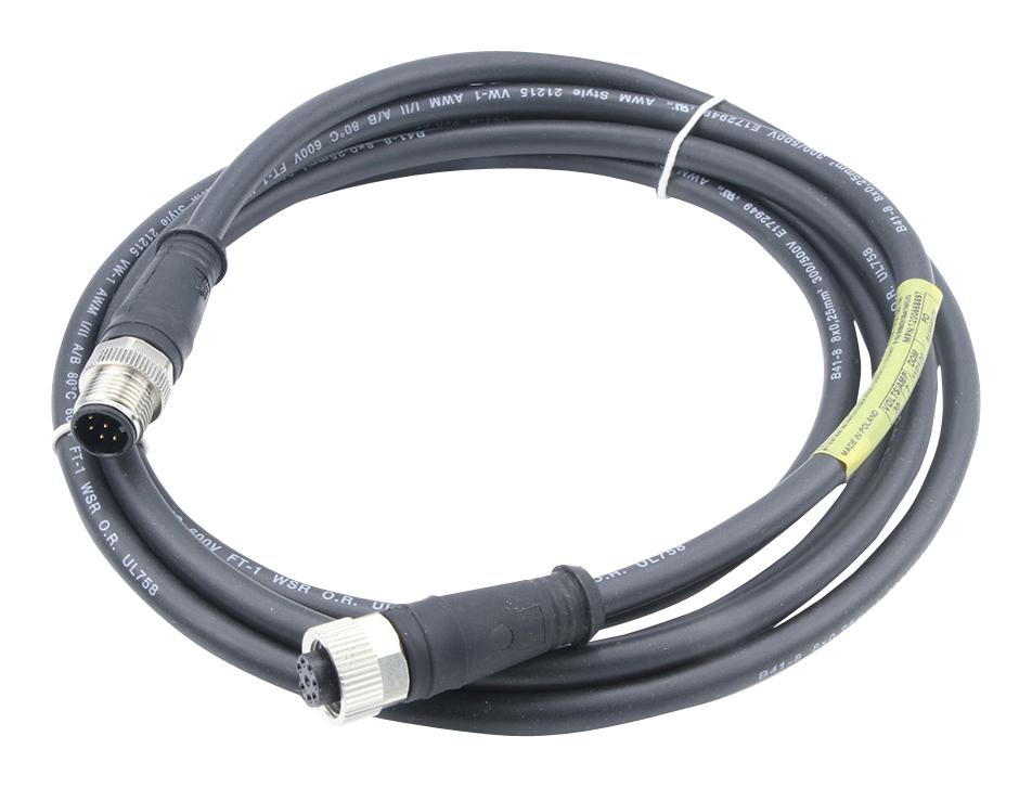 Molex 1200668899 Sensor Cord, 8P M12 Plug-Rcpt, 5M