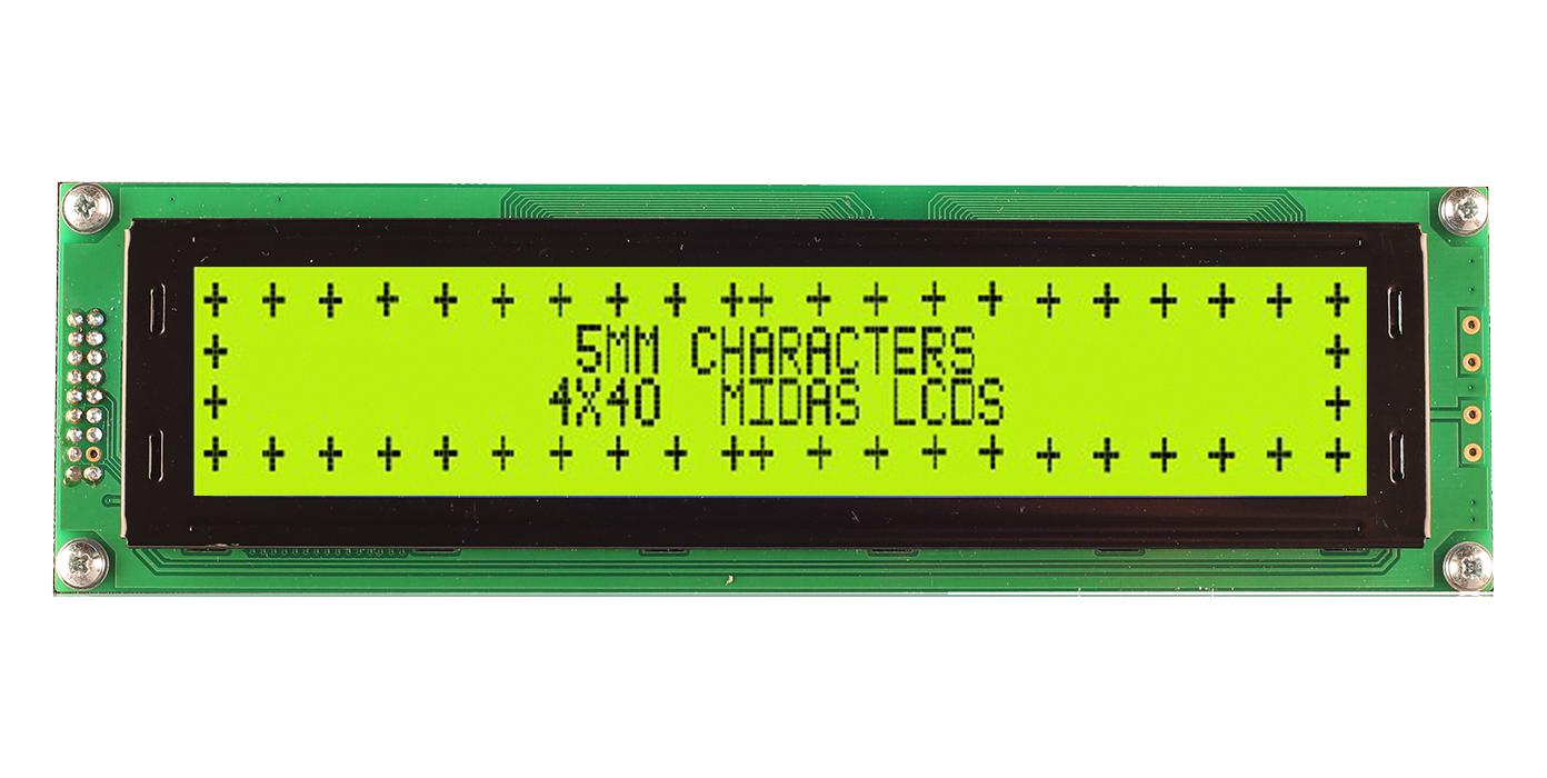 Midas Displays Mc44005A6W-Sptlyi-V2 Lcd Module, 40 X 4, Cob, 4.89mm, Stn