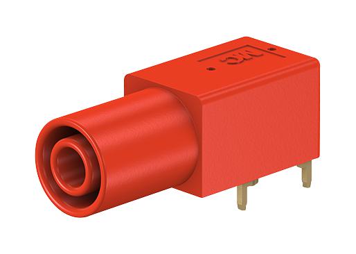 Staubli 23.3200-22 Banana Socket, 24A, 4mm, Tht, R/a, Red