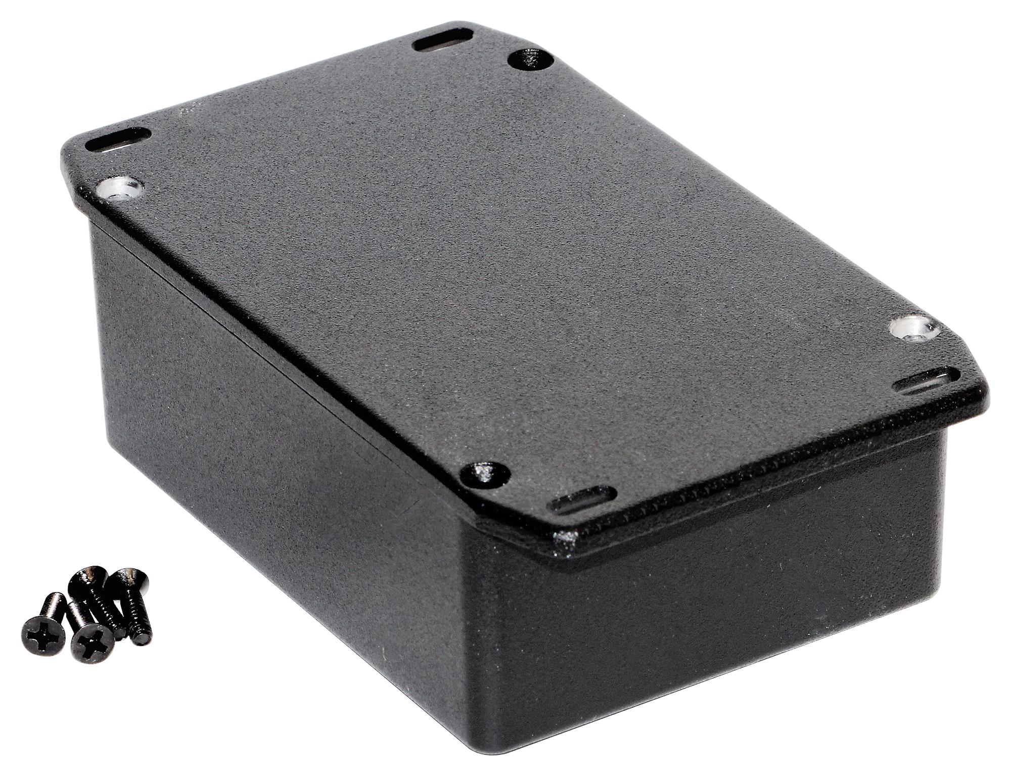 Hammond 1590Sflbk Enclosures, Blk, Diecast Alum, Small