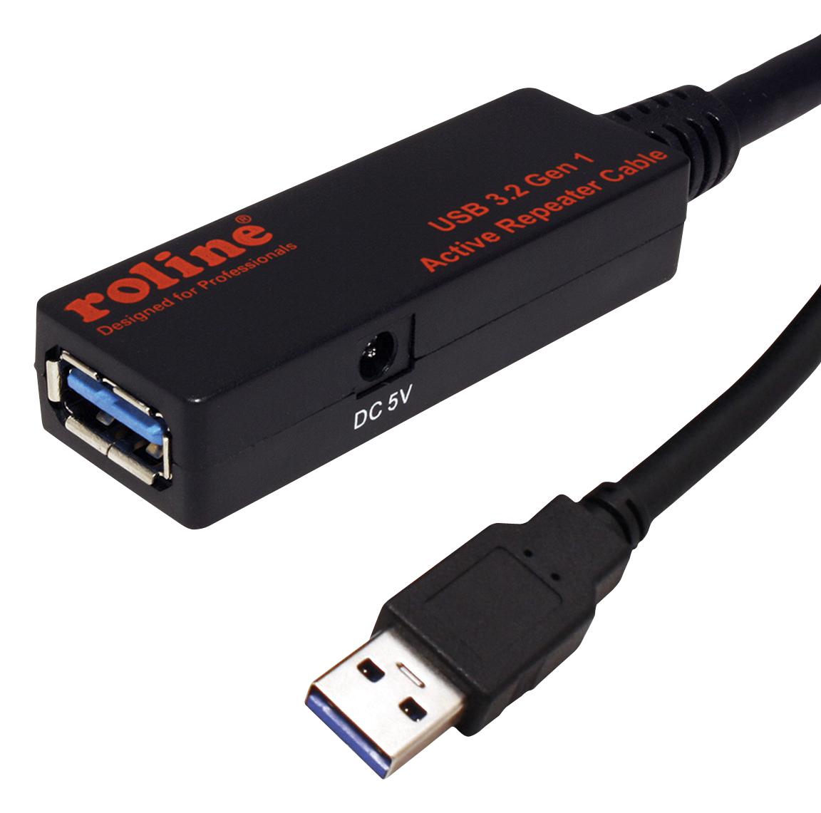 Roline 12.04.1071 Usb Cable, 3.2/3.0, A Plug-A Rcpt, 15M