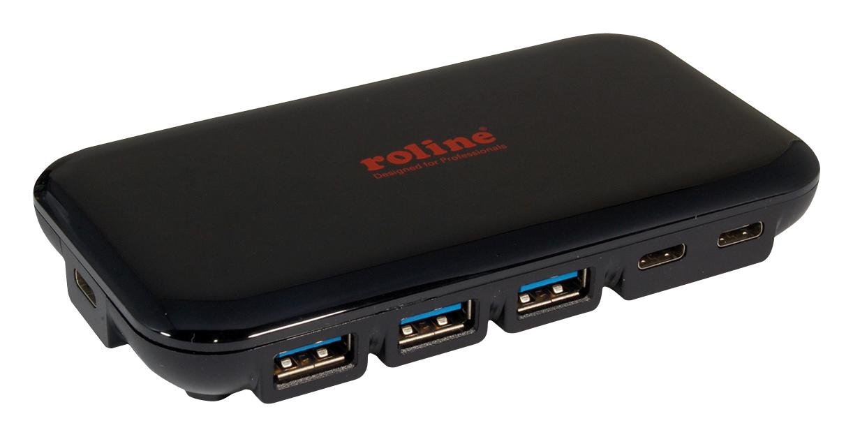 Roline 14.02.5055 Usb Hub, 7Port, Usb 3.2 Gen 2, Black