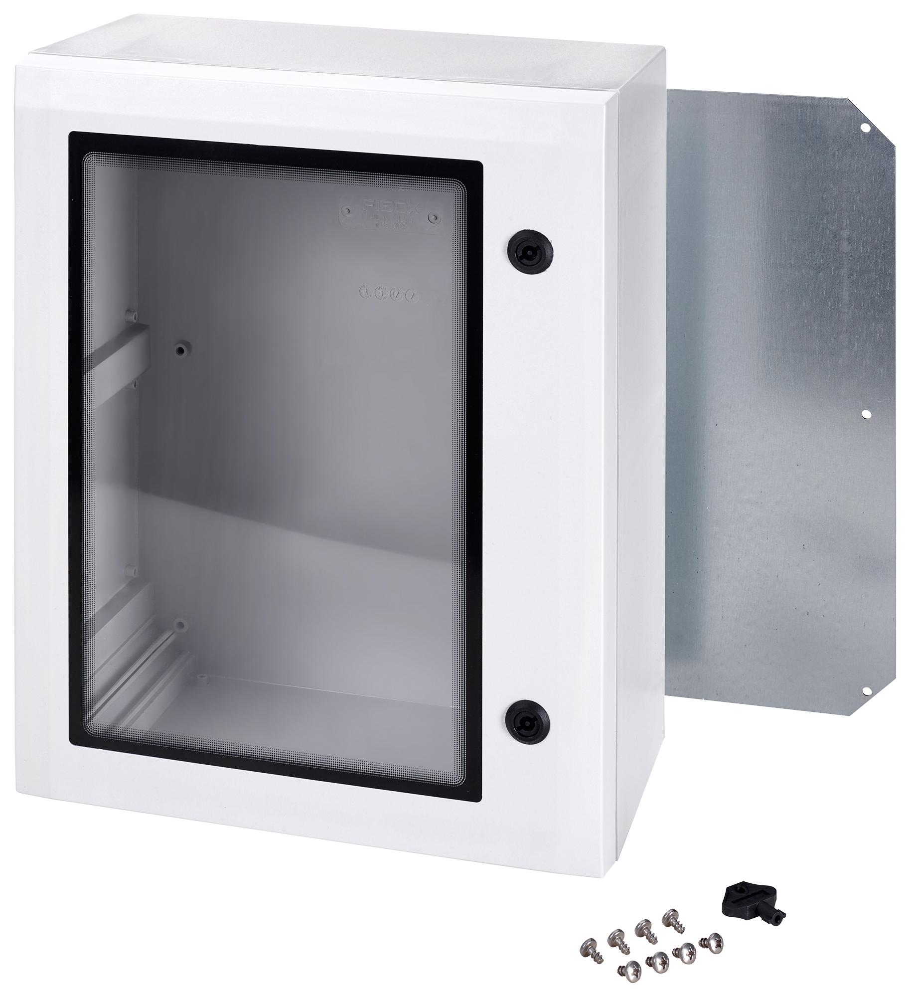 Fibox Arca 806030W Enclosure W/window, Multipurpose, Gry/pc