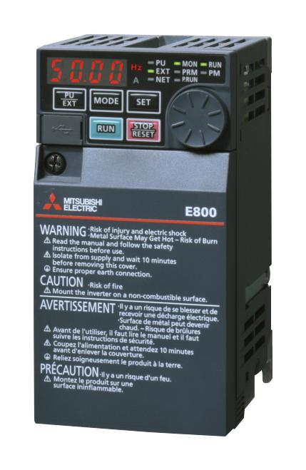 Mitsubishi Fr-E820S-0015-4-60 Inverter, 200-240Vac, 200W, 1.5A