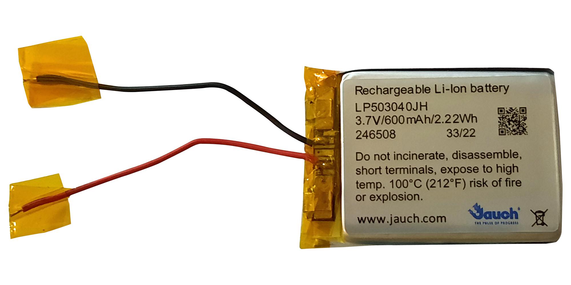 Jauch Lp503040Jh. Battery, Rechargeable, 650Mah, 3.7V