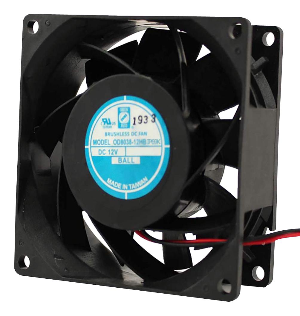 Orion Fans Od8038-24Hbip69K Dc Axial Fan, Ball, 71Cfm, 0.3A, 24V