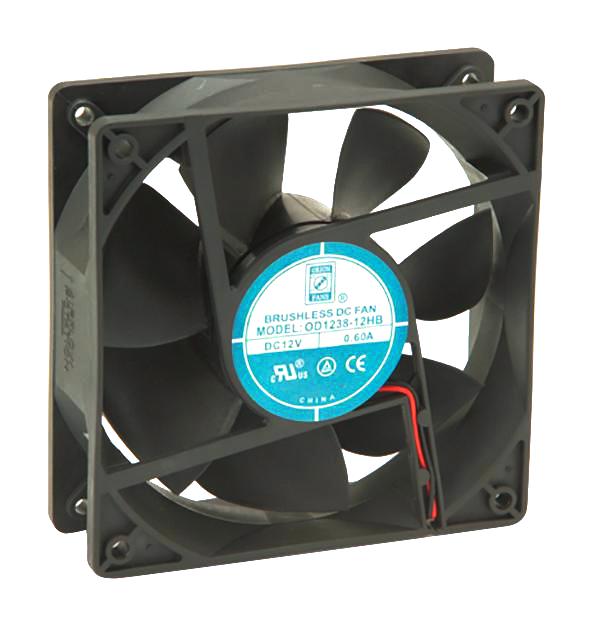 Orion Fans Od1238-12Hbvxc10A Dc Axial Fan, Ball, 226Cfm, 3.6A, 12V