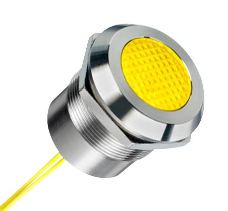 APEM Q30Y5Sxxy1Ae. Panel Indicator, Yellow, 30mm, 24V