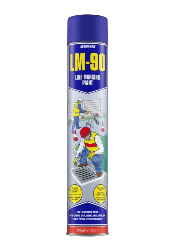 Action Can Lm-90 Blue, 750Ml Marking Paint, Aerosol, Blue, 750Ml