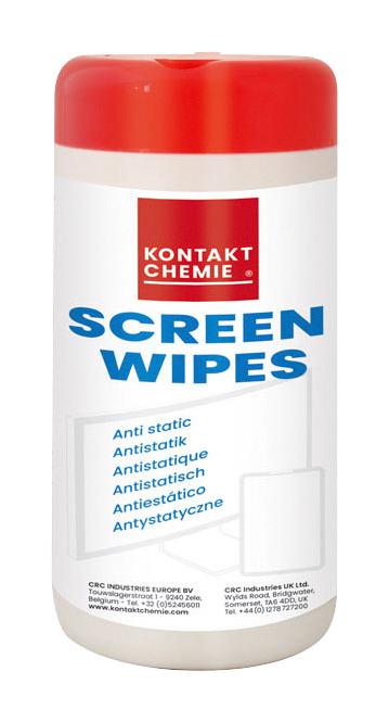 Kontakt Chemie Screen Wipes, 100 Wipes Wipes, Antistatic, Screen, 100 Pcs