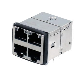 Trp Connector/bel 2250660-1 Magjack Conn, 8P8C, Rj45 Jack, 2X2 Port