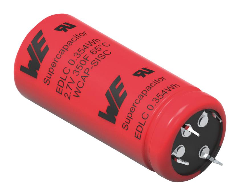 WÃ¼rth Elektronik 851617034001 Supercapacitor, 350F, 2.7V, Snap-In