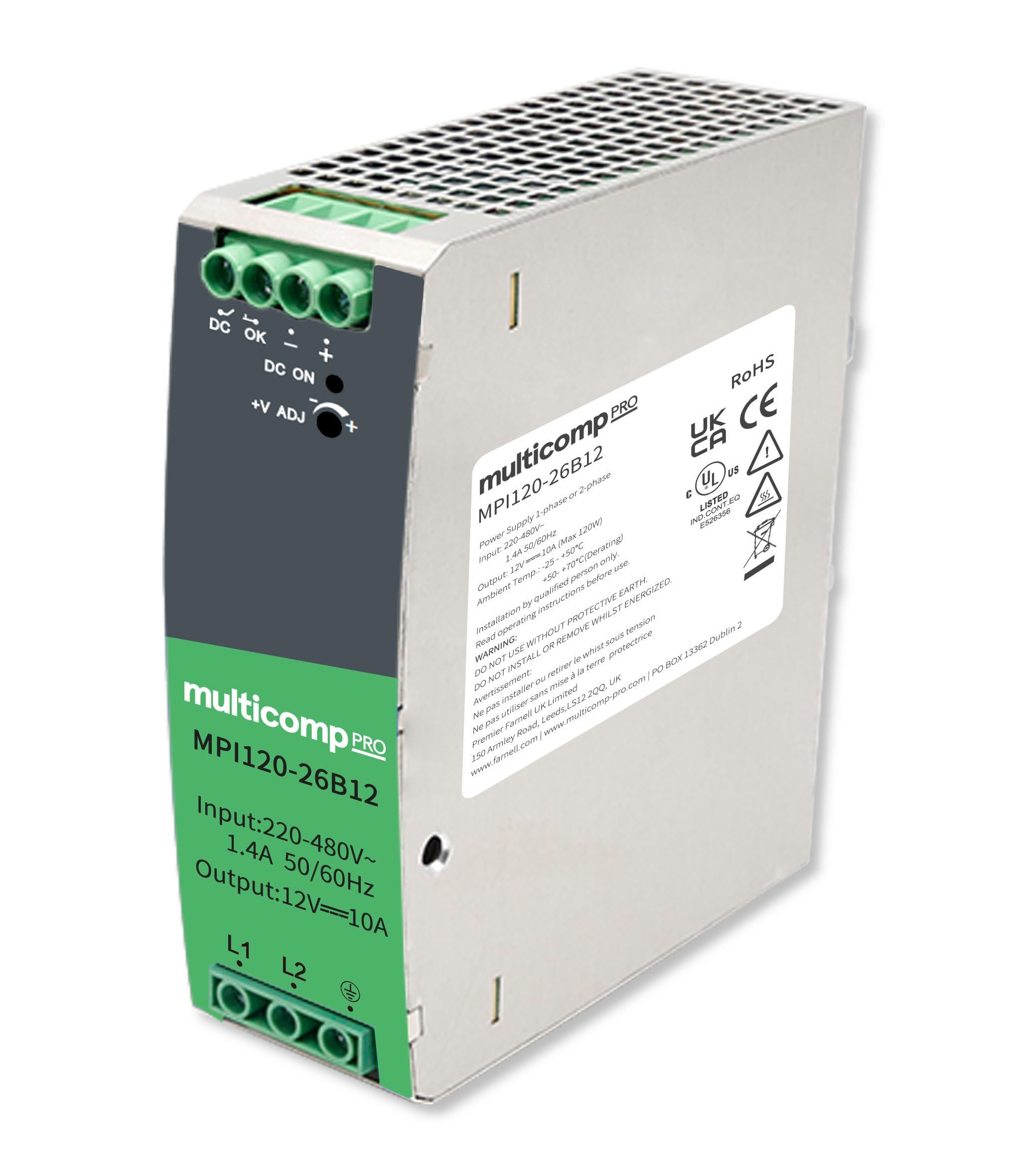 Multicomp Pro Mpi120-26B12 Power Supply, Ac-Dc, 12V, 10A