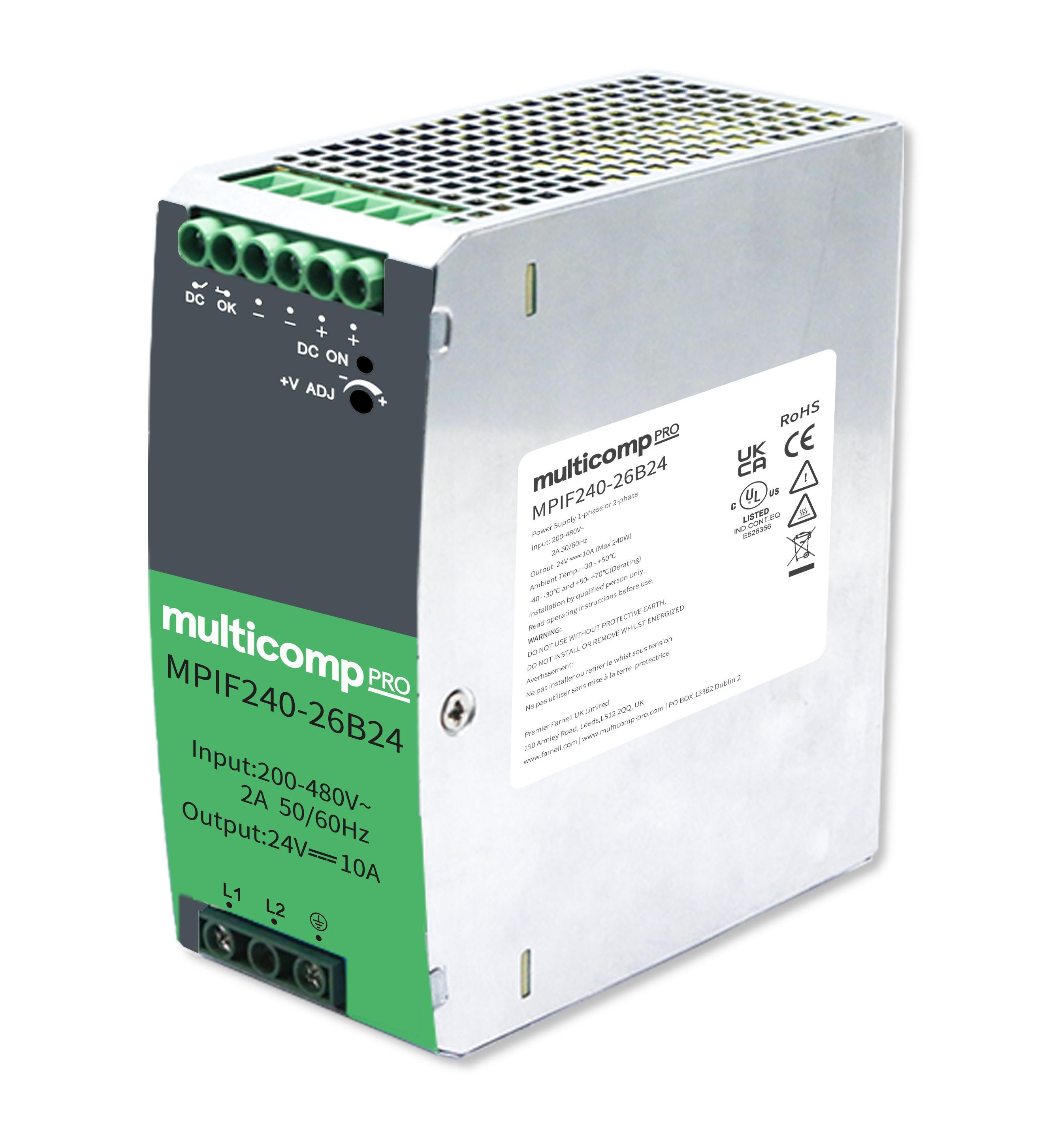 Multicomp Pro Mpif240-26B24 Power Supply, Ac-Dc, 24V, 10A