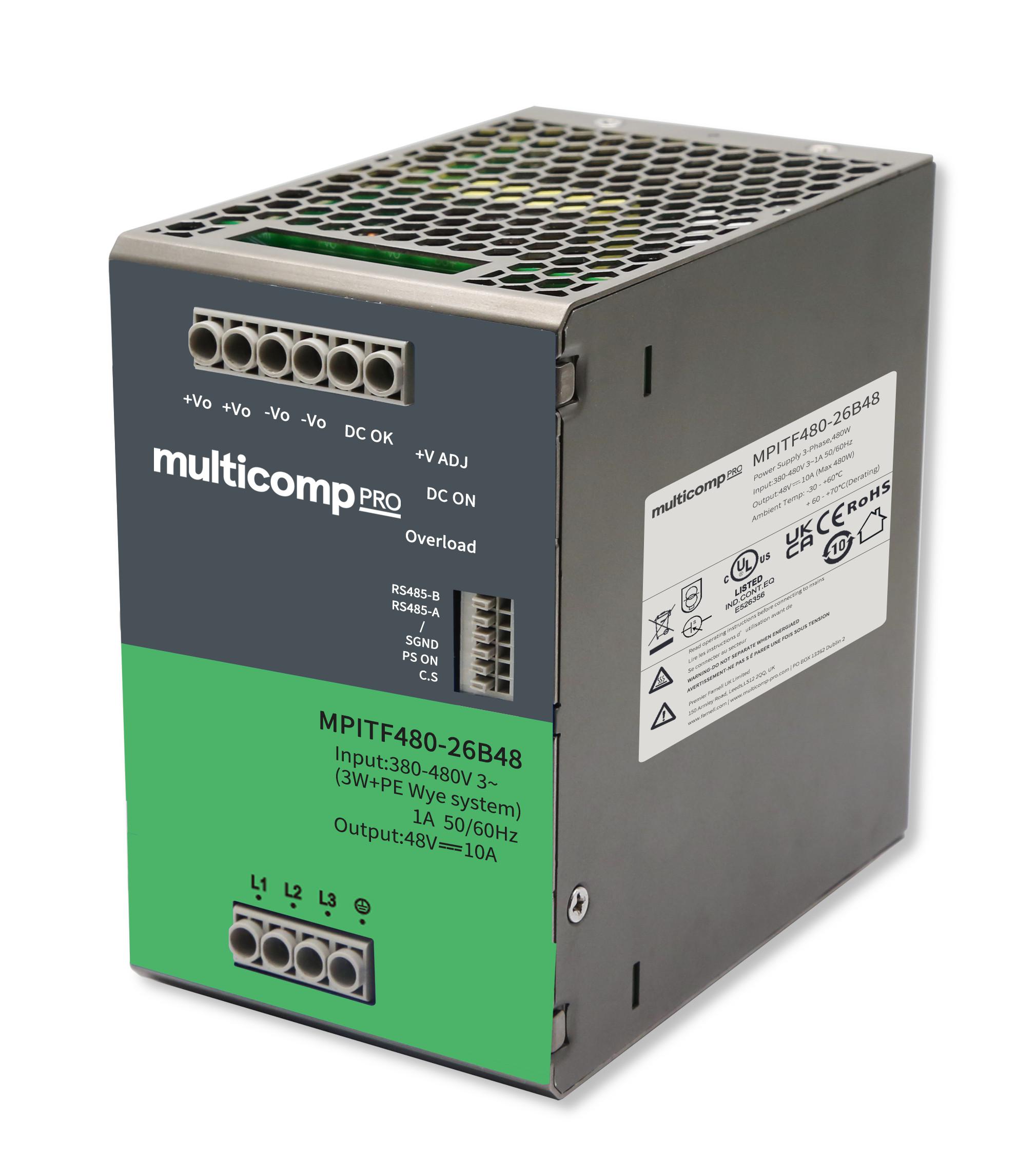 Multicomp Pro Mpitf480-26B48 Power Supply, Ac-Dc, 48V, 10A