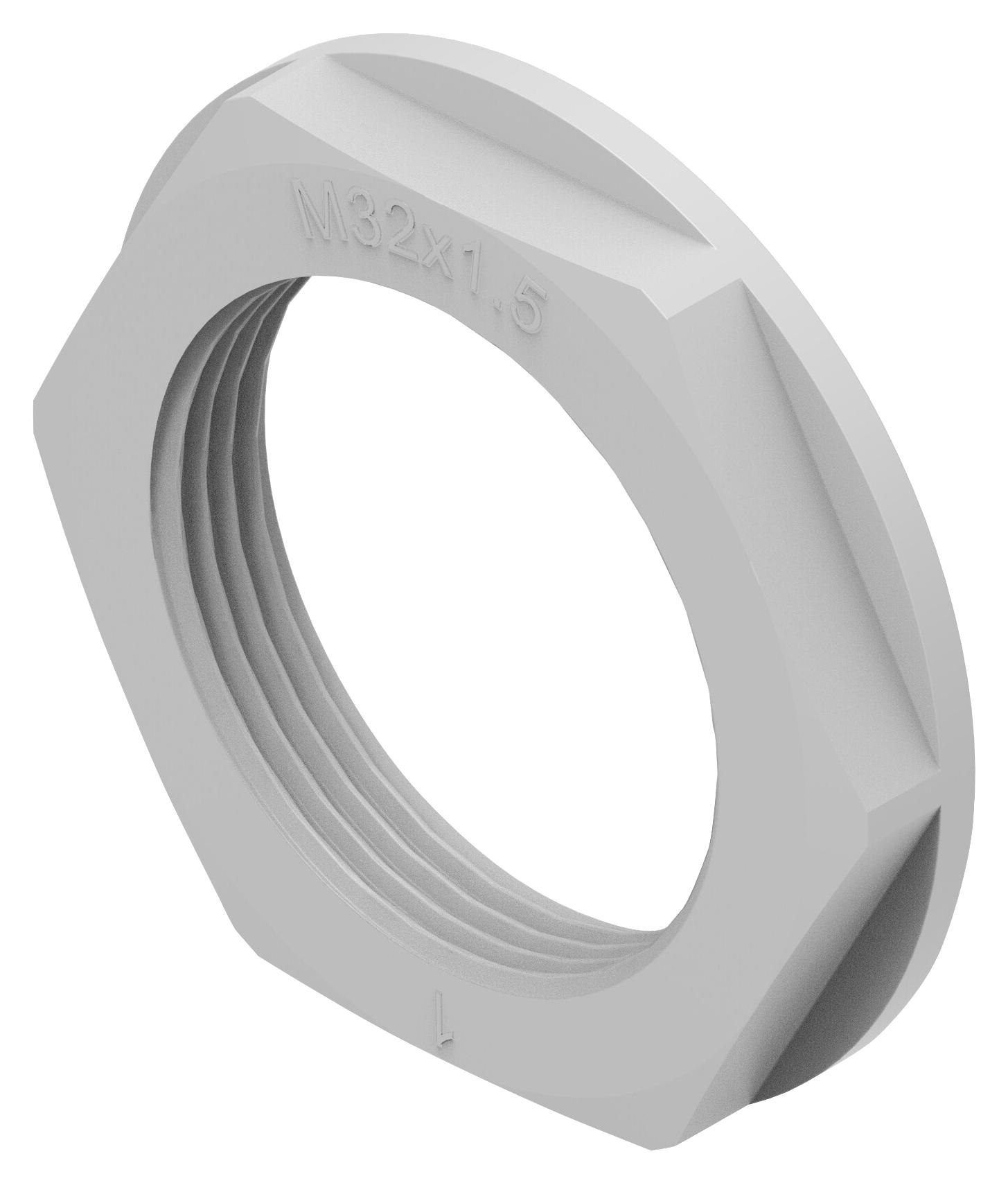 Entrelec TE Connectivity 1Sng607013R0000 Gland Locknut, Pa 6, M32, 7mm, Grey