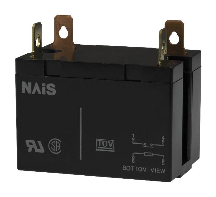 Panasonic He1An-Ac24V Power Relay, Spst-No, 24Vdc, 30A, Panel