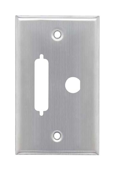 L-Com Wpd3 Wall Plate, Ss, 1-Gang, Db25 Opening