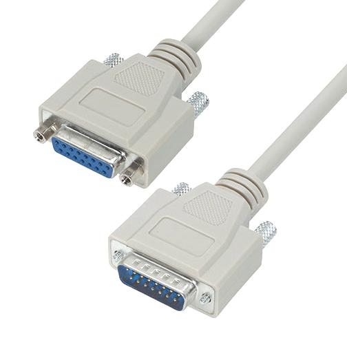 L-Com Csmn15Mf-15 Cable Assy, 15P D-Sub Plug-Rcpt, 15Ft