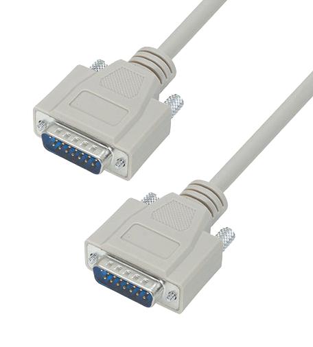 L-Com Csmn15mm-10 Cable Assy, Db15 Plug-Plug, 10'