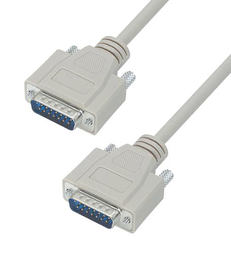 L-Com Csmn15mm-2.5 Cable Assy, Db15 Plug-Plug, 2.5'