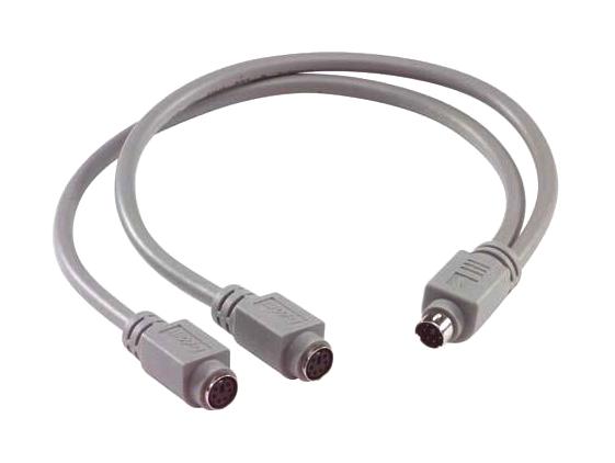 L-Com K23-Mdy Cable Assy, Mini-Din Plug-2X Rcpt, 381mm