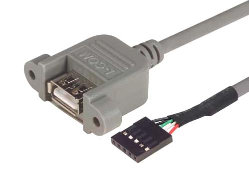 L-Com Upma5-2M Cable Assy, Usb 2.0 A Rcpt-Hdr Rcpt, 2M