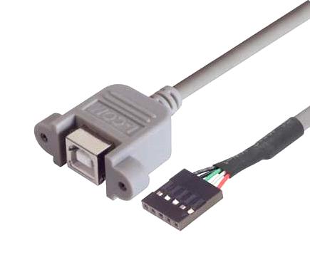 L-Com Upmb5-3M Cable Assy, Usb 2.0 B Rcpt-Hdr Rcpt, 3M