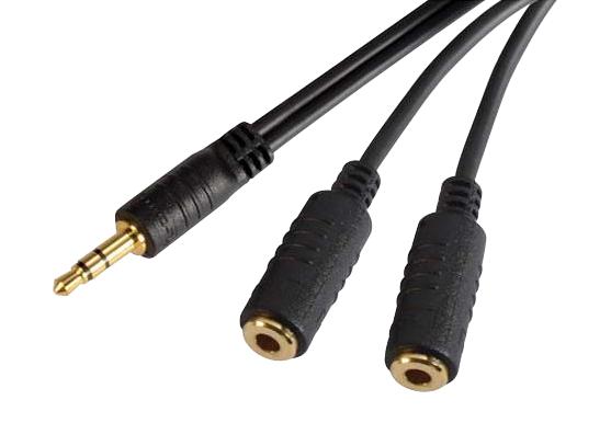 L-Com Ctl35Ymf-1 Cable Assy, 3.5mm Stereo Plug-Jack, 1'