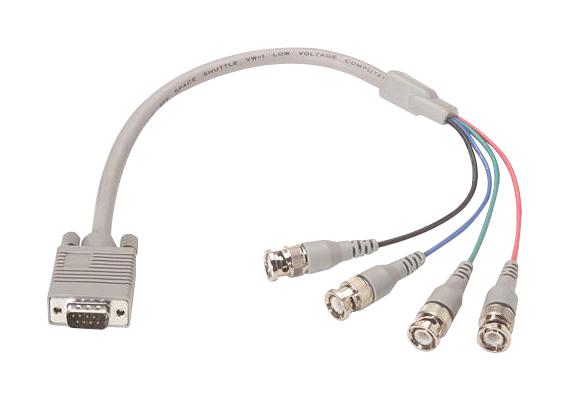 L-Com Ctl4Cad-3 Cable Assy, Db9 Plug-4X Bnc Plug, 3'